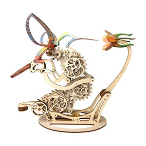 Maquette en bois 3d, conception de colibri mécanique dynamique de couleurs a.