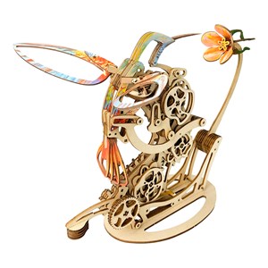 Maquette en bois 3d, conception de colibri mécanique dynamique de couleurs a.