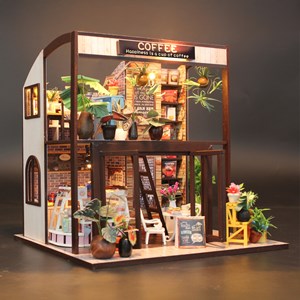 Café voyage dans le temps. Maquette 3d réaliste.