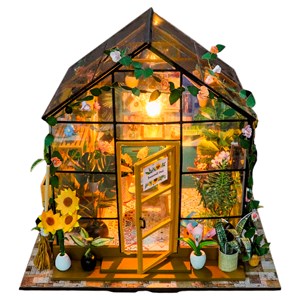 Maison de tournesols. Maquette 3d réaliste.