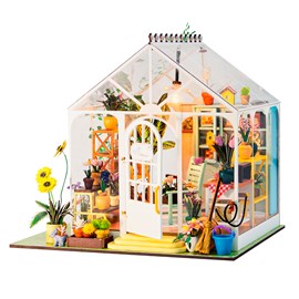 Serre fleurs du soleil. Maquette 3d réaliste.