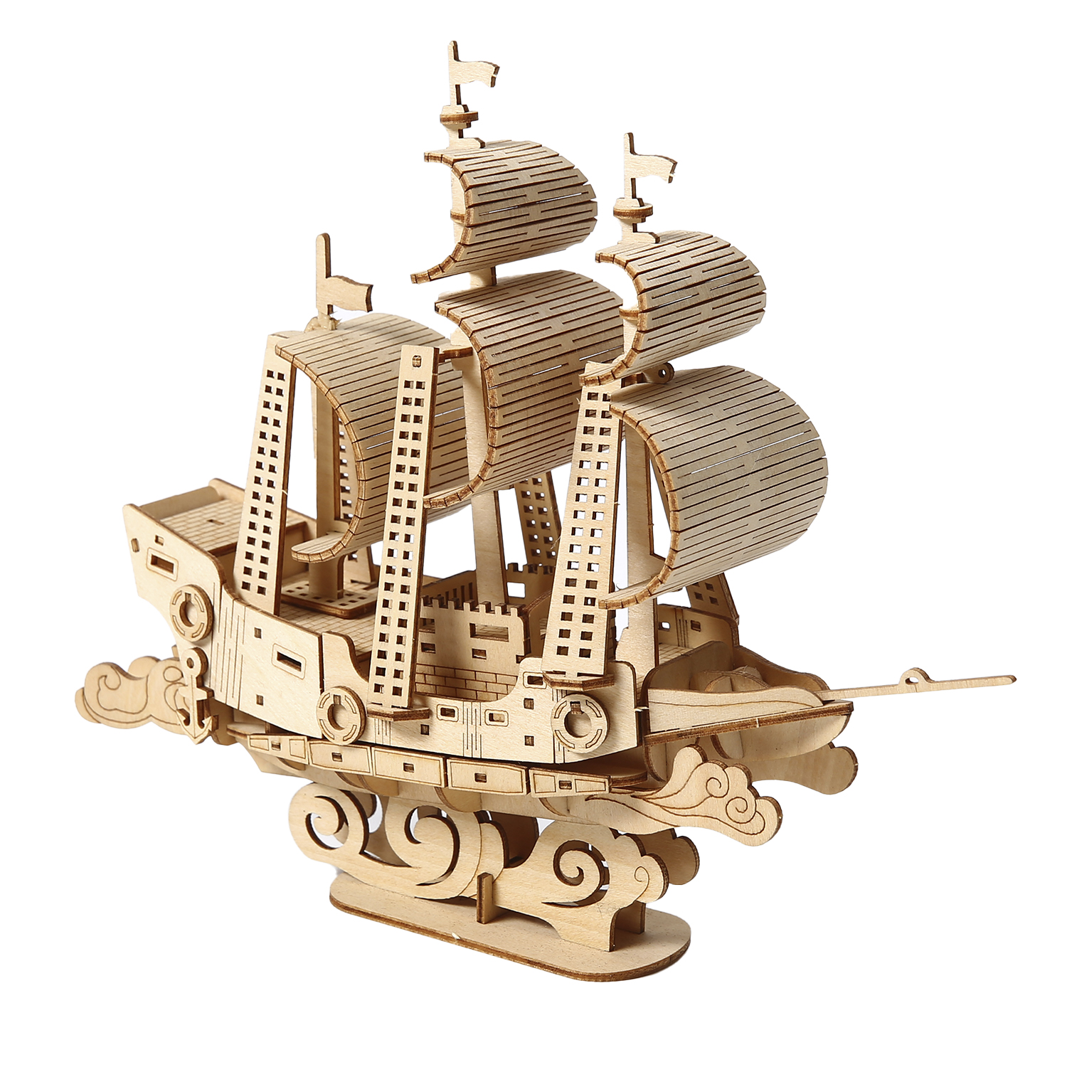 Puzzle 3D Mécanique – Navire à Voile Rolife – Maquette Bois Vintage à Construire