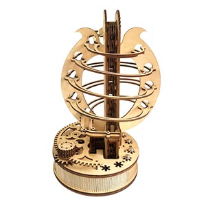 Maquette en bois 3d, avec un mouvement mécanique.