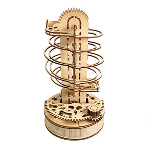 Maquette en bois 3d, avec un mouvement mécanique.