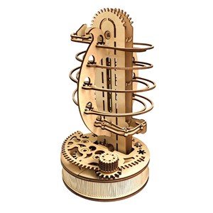 Maquette en bois 3d, avec un mouvement mécanique.