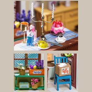 Salle à manger mrs charlies. Maison de poupées maquette.
