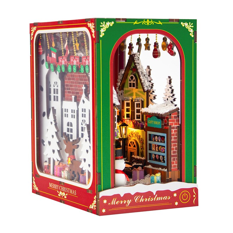 Hiver de noël. Book nook réaliste avec de grands détails.