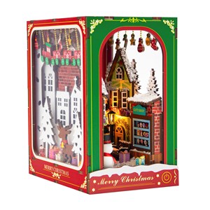 Hiver de noël. Book nook réaliste avec de grands détails.