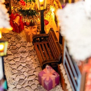 Hiver de noël. Book nook réaliste avec de grands détails.