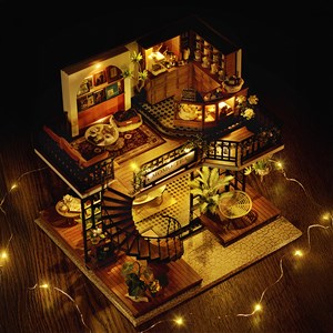 Salon de thé de momo. Maquette 3d réaliste.