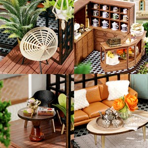 Salon de thé de momo. Maquette 3d réaliste.