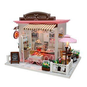 Chocolaterie de coco. Maquette 3d réaliste .