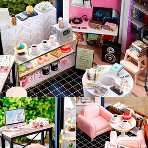 Cafeteria du livre. Maquette 3d réaliste