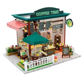 Magasin de café. Maquette 3d réaliste avec de grands détails et des lumières led