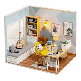 Studio ensoleillé. Maquette 3d réaliste avec beaucoup de détails et lumières led