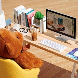 Studio ensoleillé. Maquette 3d réaliste avec beaucoup de détails et lumières led