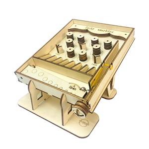 Maquette en bois 3d, avec mouvement mécanique design de jeu de billes. 50 pièces