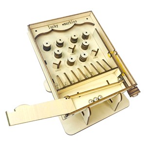 Maquette en bois 3d, avec mouvement mécanique design de jeu de billes. 50 pièces