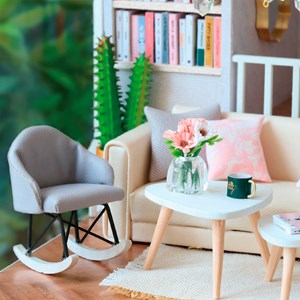 Maison temps lent. Maquette 3d réaliste avec beaucoup de détails et lumières led