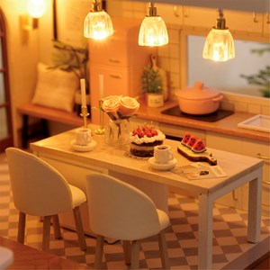 Maison temps lent. Maquette 3d réaliste avec beaucoup de détails et lumières led