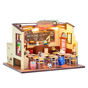 Classe d'école. Maquette 3d réaliste avec de grands détails et des lumières led