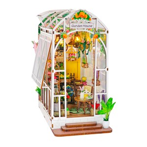 Maison de jardin. Maquette 3d réaliste avec de nombreux détails et lumières led.