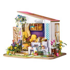 Porche de lilys. Maison de poupées en maquette en bois à peindre et à assembler.