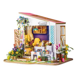 Porche de lilys. Maison de poupées en maquette en bois à peindre et à assembler.