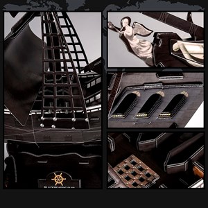 Puzzle 3d navire la perla negra avec lumières led. 50,4*19*43 cm, 111 pièces.