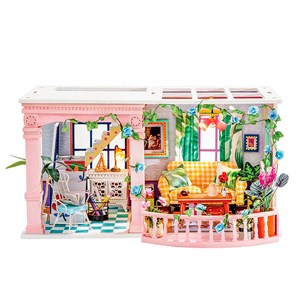 Petite cour. Maquette de maison de poupées en bois à peindre et à assembler.