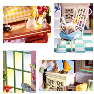 Petite cour. Maquette de maison de poupées en bois à peindre et à assembler.