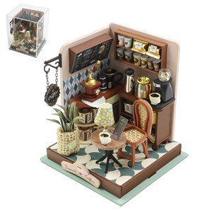 Café de transit. Maquette 3d réaliste avec un grand détail et lumières led.