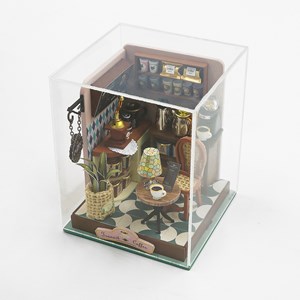 Café de transit. Maquette 3d réaliste avec un grand détail et lumières led.