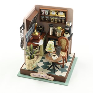 Café de transit. Maquette 3d réaliste avec un grand détail et lumières led.