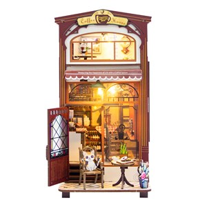 Cafétéria. Maquette 3d réaliste avec de grands détails et des lumières led.