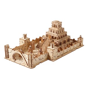 Maquette en bois 3d, design de ruines avec mouvement mécanique. 235 pièces.