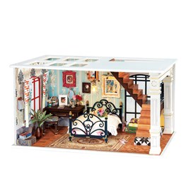 Paris minuit. Maison de poupées maquette en bois à peindre et à assembler.