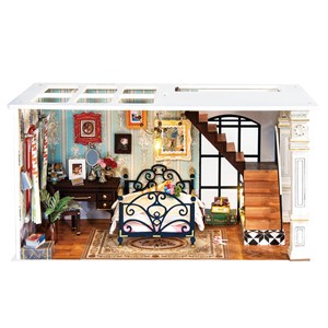 Paris minuit. Maison de poupées maquette en bois à peindre et à assembler.