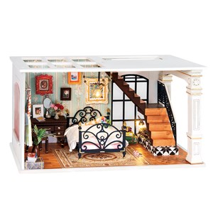 Paris minuit. Maison de poupées maquette en bois à peindre et à assembler.