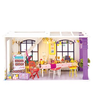 Temps de fête. Maison de poupées maquette en bois à peindre et à monter.