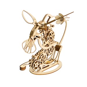 Maquette en bois 3d, design de colibri mécanique dynamique. 200 pièces.