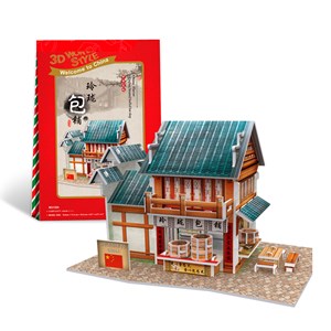 Puzzle 3d style du monde chine oriental magasin linglong traditionnel