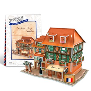 Puzzle 3d world style style classique france  fashion street shop.