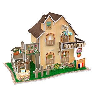 Puzzle 3d world style style classique france maison avec jardin
