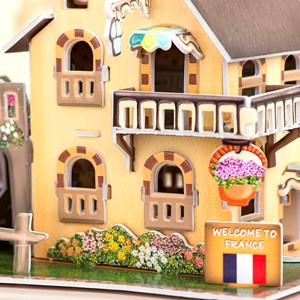 Puzzle 3d world style style classique france maison avec jardin