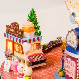 Maquette miniature 3d roue de la fortune happy 14x14x13,7 cm.