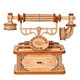 Maquette en bois 3d, design de téléphone ancien. 135 pièces.