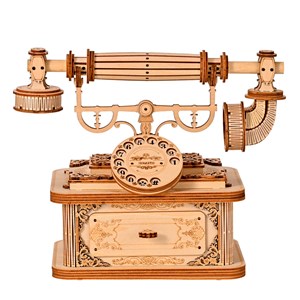 Maquette en bois 3d, design de téléphone ancien. 135 pièces.
