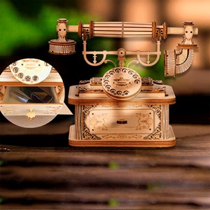 Maquette en bois 3d, design de téléphone ancien. 135 pièces.