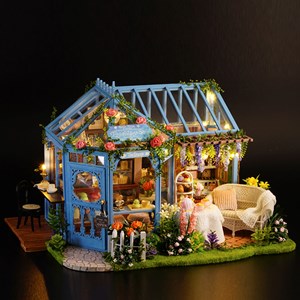 Maquette 3d maison de thé de jardin de roses 29x20x17,8 cm.